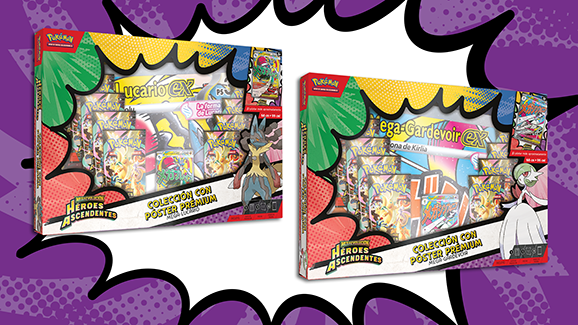 POKÉMON - Colección con póster prémium Megaevolución-Héroes Ascendentes  - Inglés